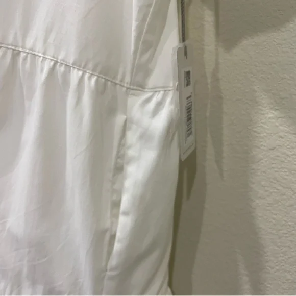 NWT Brochu Walker Havana Mini Dress White Tiered Puff Sleeve Button Front Large - Picture 11 of 16